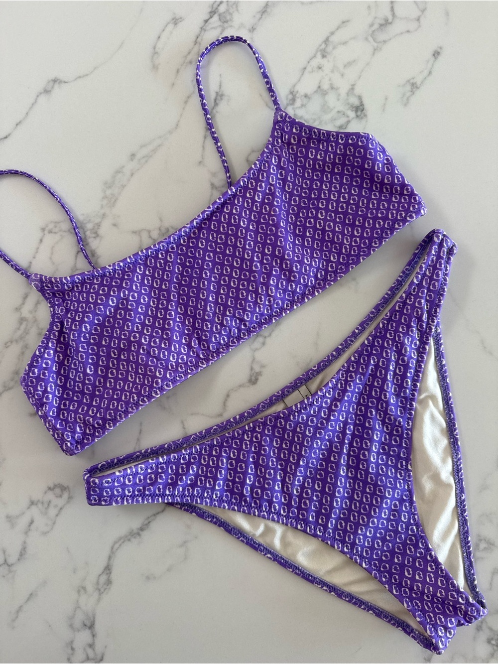 Triangl Swimwear Mica Scoop Crop Bikini SET - Haze Purple - Size Large